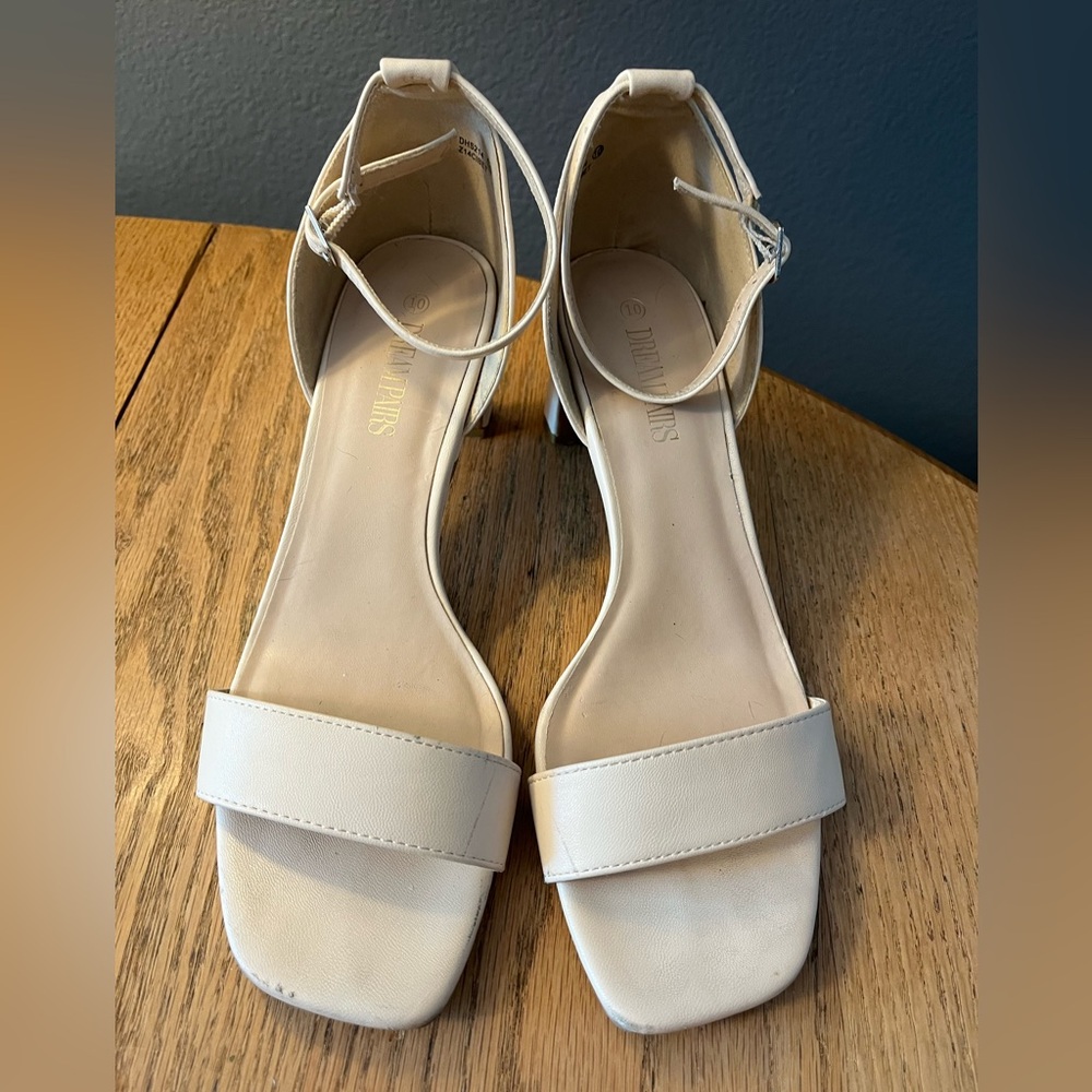 Dream Pairs Nude Ankle-Strap Block Heels